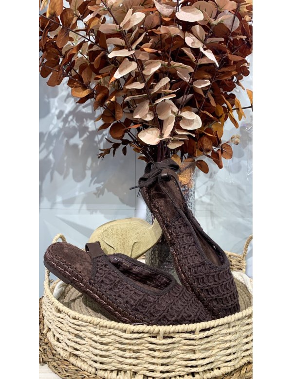 ZAPATO ESPARTO CROCHET CUERDAS MARRÓN
