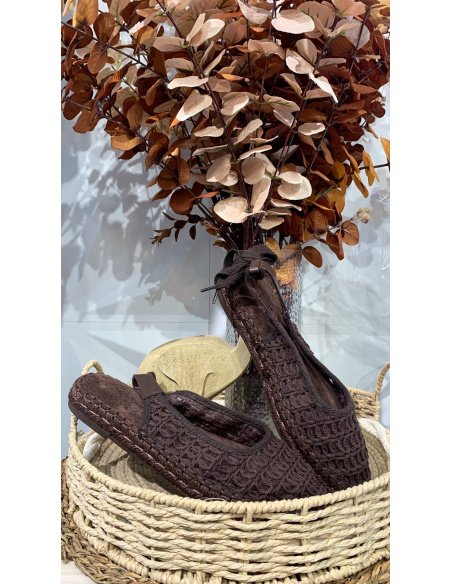 ZAPATO ESPARTO CROCHET CUERDAS MARRÓN