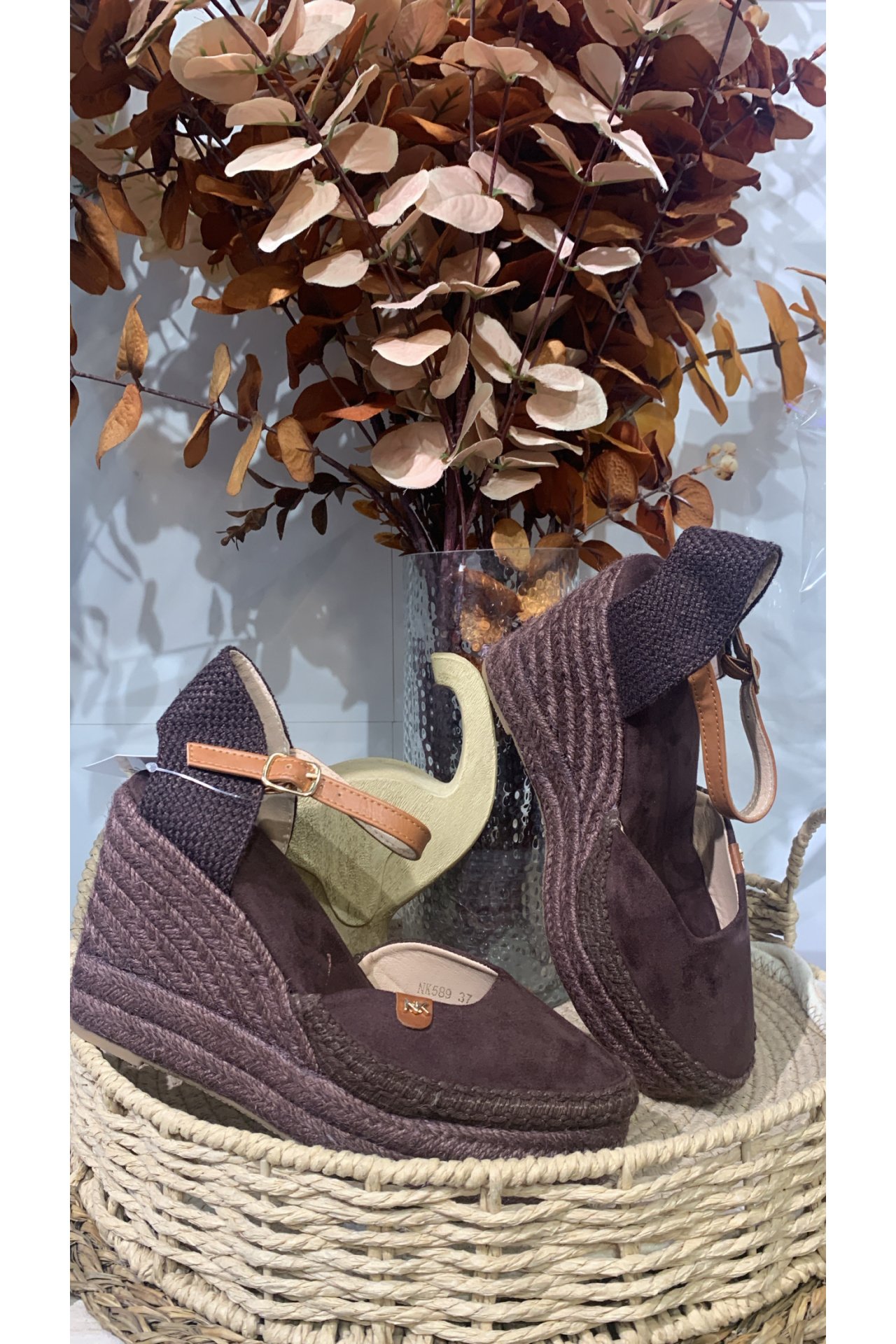 CUÑA ESPARTO PLATAFORMA MARRÓN CHOCOLATE