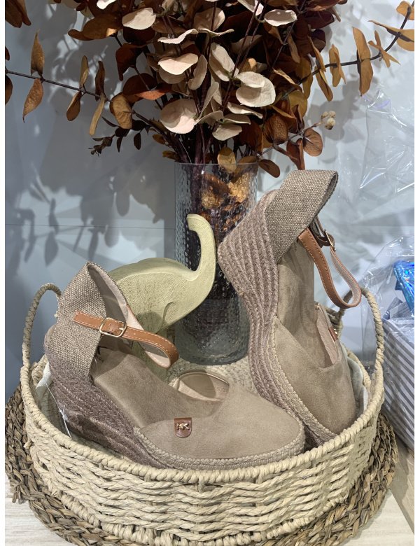 CUÑA ESPARTO PLATAFORMA KAKI