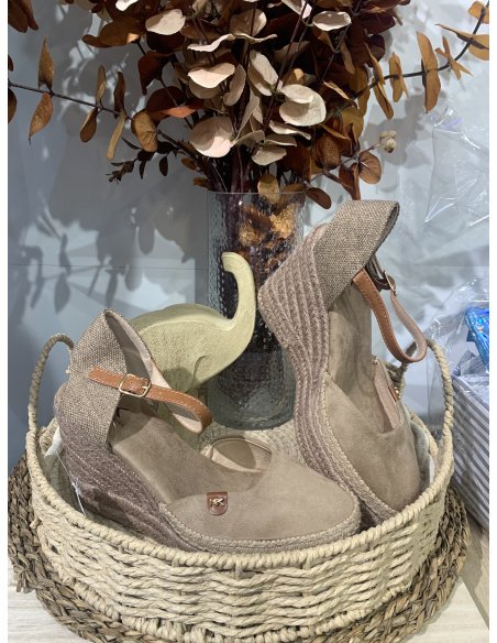 CUÑA ESPARTO PLATAFORMA KAKI