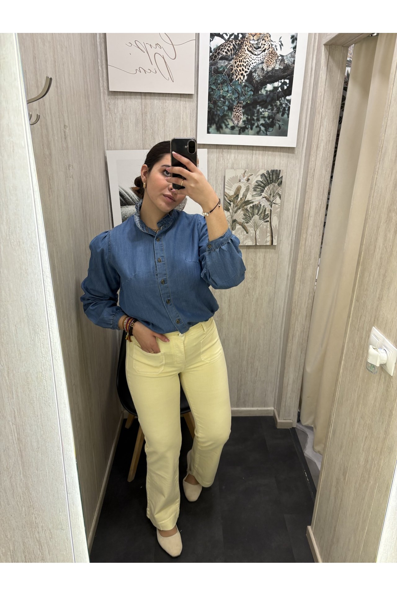 JEANS WIDE BOLSILLOS VUELTA AMARILLO