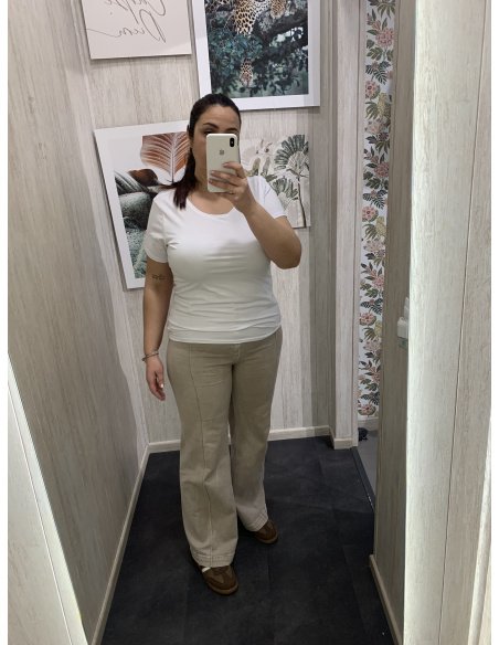 CAMISETA BÁSICA ALGODÓN CURVY  MANGA CORTA