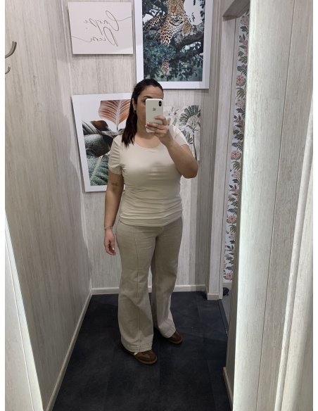 CAMISETA BÁSICA ALGODÓN CURVY  MANGA CORTA