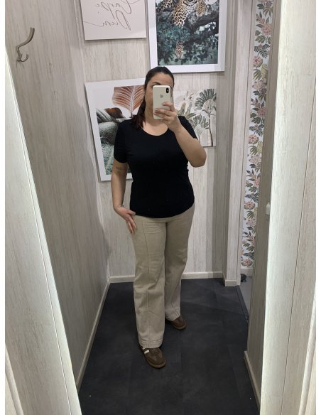 CAMISETA BÁSICA ALGODÓN CURVY  MANGA CORTA