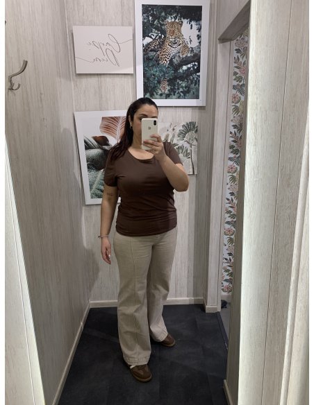 CAMISETA BÁSICA ALGODÓN CURVY  MANGA CORTA