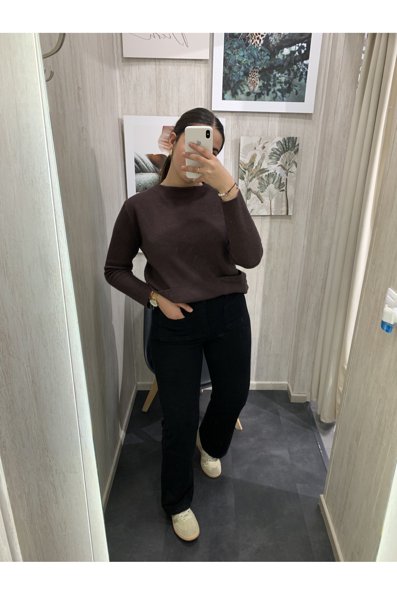 JEANS WIDE BOLSILLOS VUELTA NEGRO