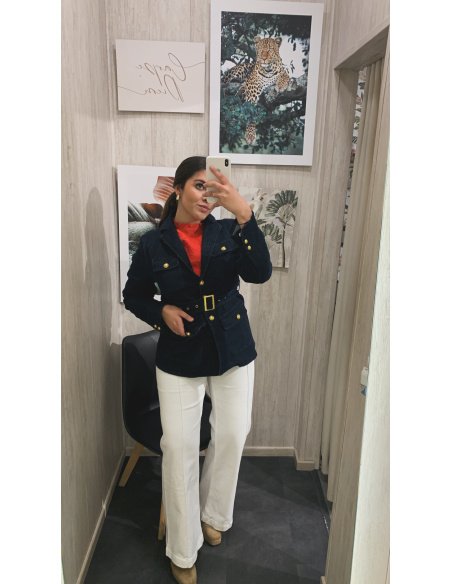 BLAZER DENIM CINTURÓN