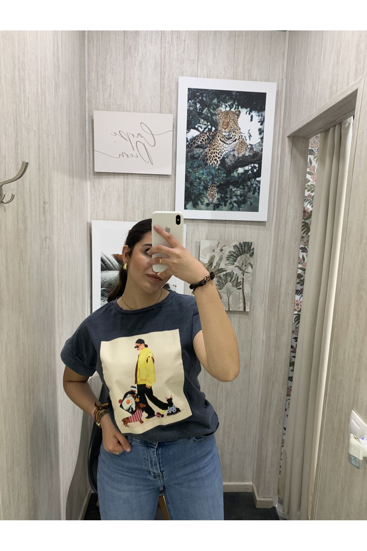 CAMISETA ALGODÓN MODELO PERROS GRIS