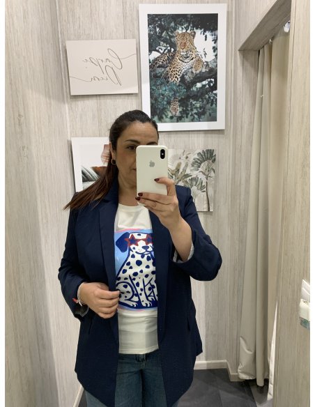 BLAZER OVERSIZED LARGA AZUL MARINO