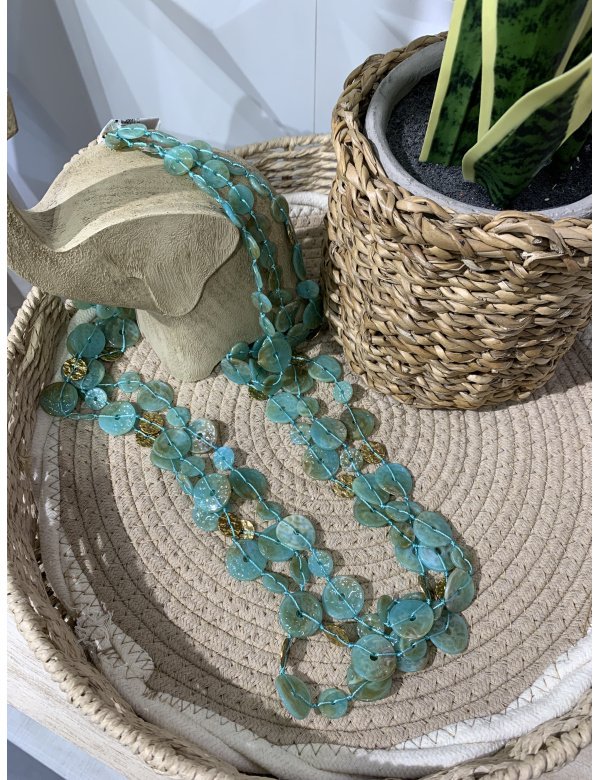 COLLAR LARGO MONEDAS NACAR