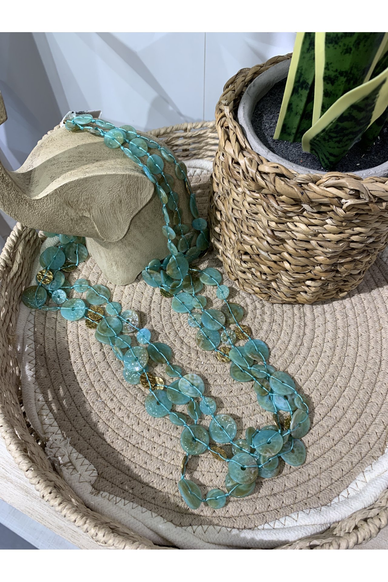 COLLAR LARGO MONEDAS NACAR