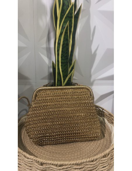 BOLSO RAFIA DORADO
