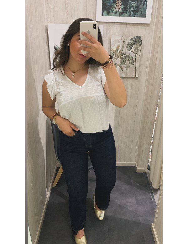 JEANS WIDE BOLSILLOS VUELTA VAQ OSCURO