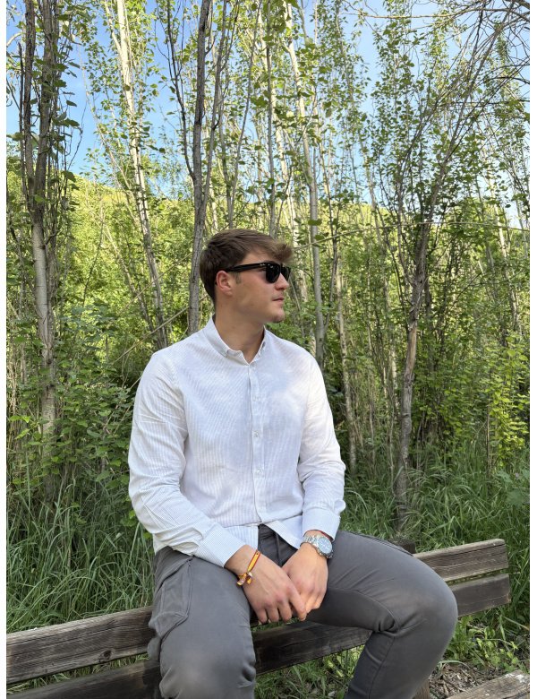 CAMISA RAYAS GRIS SAÚL