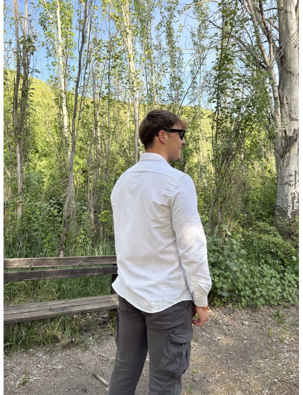 CAMISA RAYAS GRIS SAÚL 2