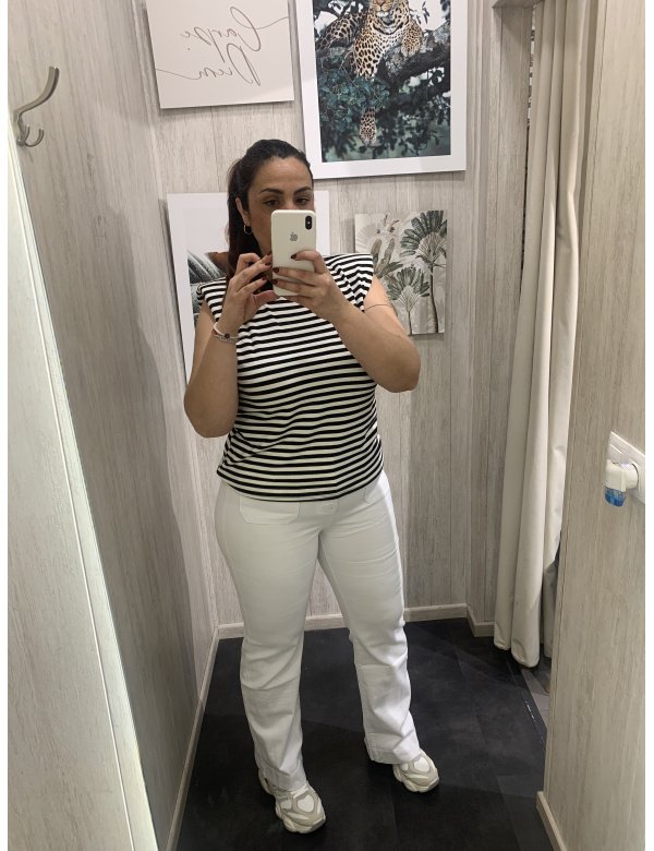 JEANS WIDE BOLSILLOS VUELTA BLANCO