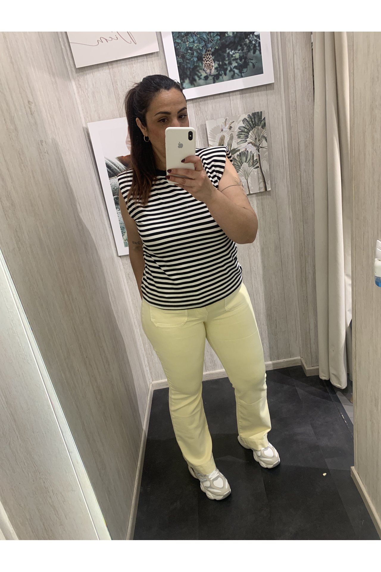 JEANS WIDE BOLSILLOS VUELTA AMARILLO