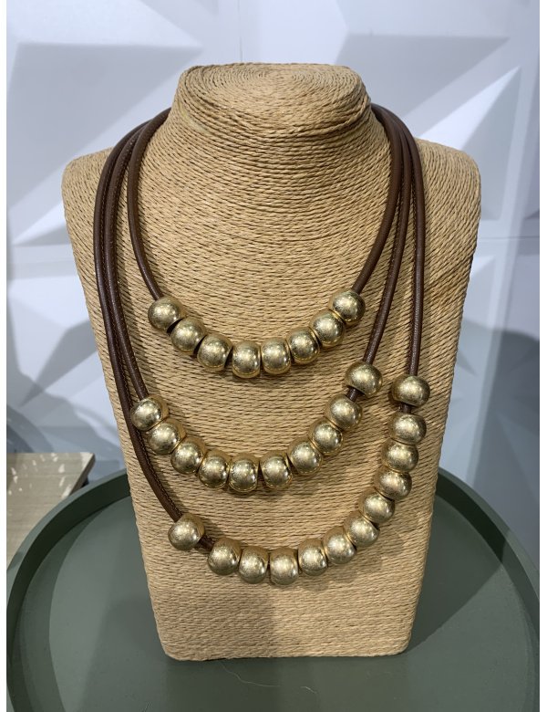 COLLAR TRIPLE MATERIAL BOLITAS