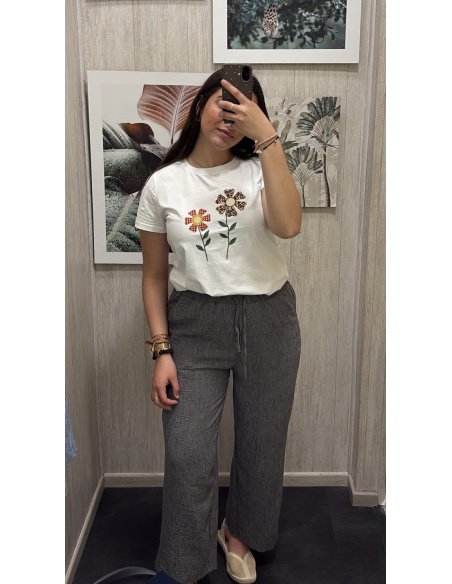 PANTALÓN RECTO EFECTO LINO