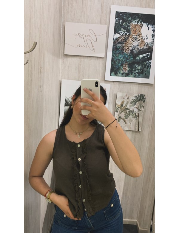 TOP LINO TIRA BORDADA