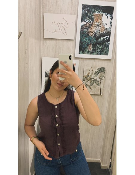 TOP LINO TIRA BORDADA