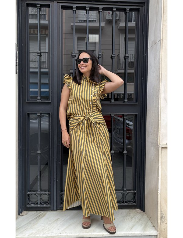 FALDA MIDI RAYAS LAZO