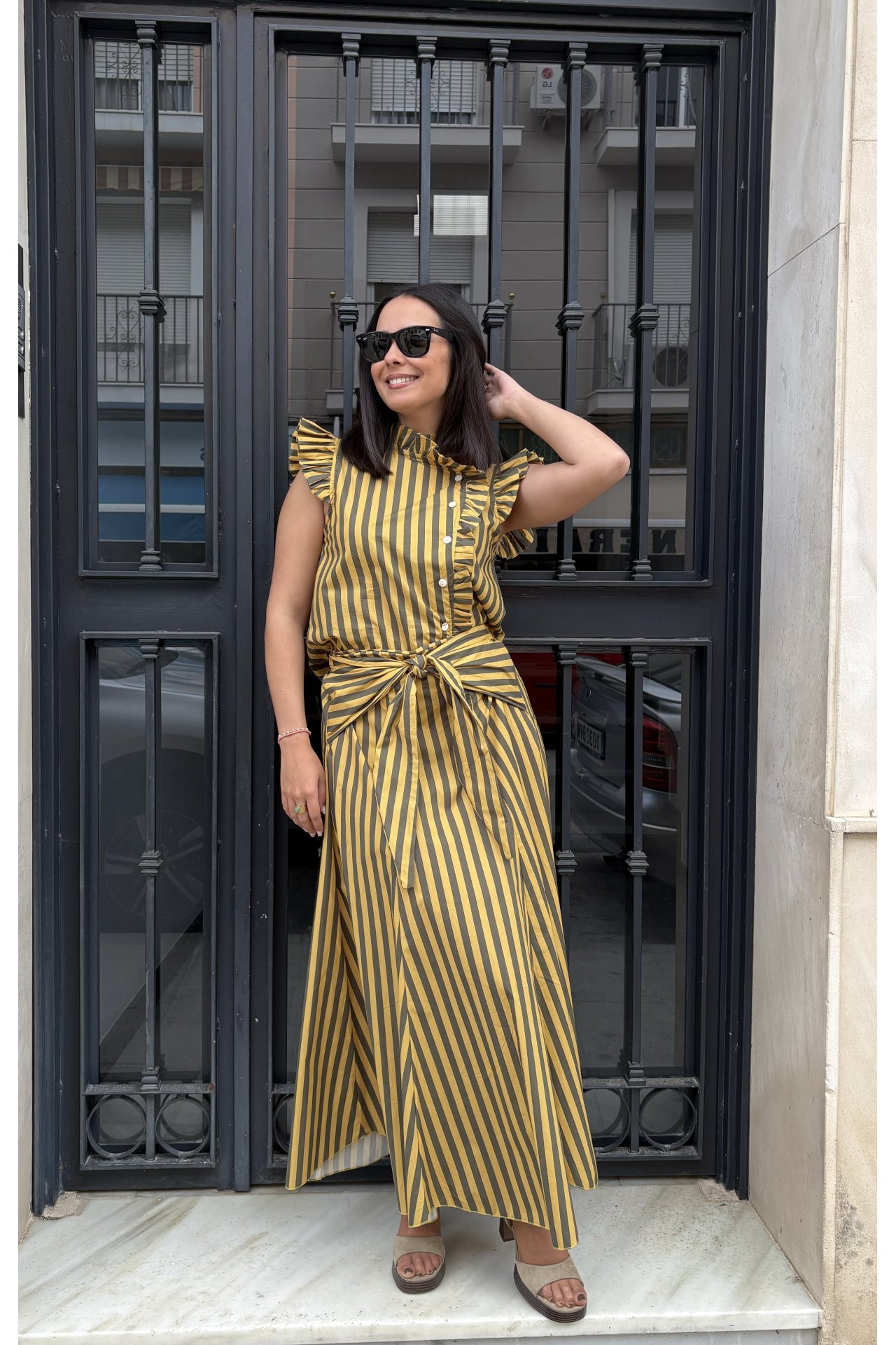 FALDA MIDI RAYAS LAZO