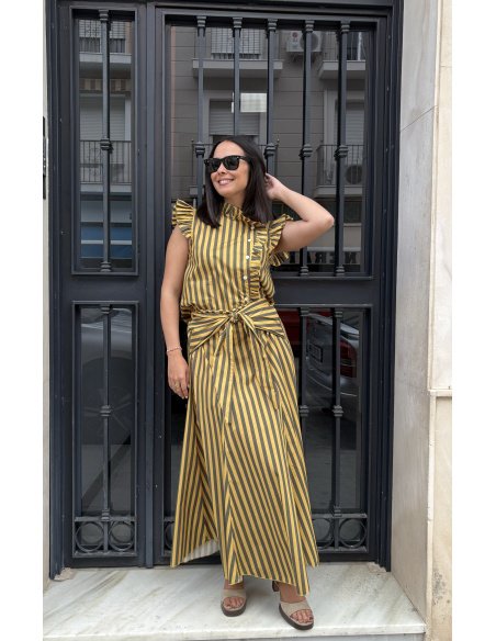 FALDA MIDI RAYAS LAZO