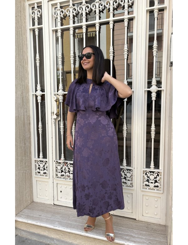 VESTIDO VOLANTE SATÉN FLORES