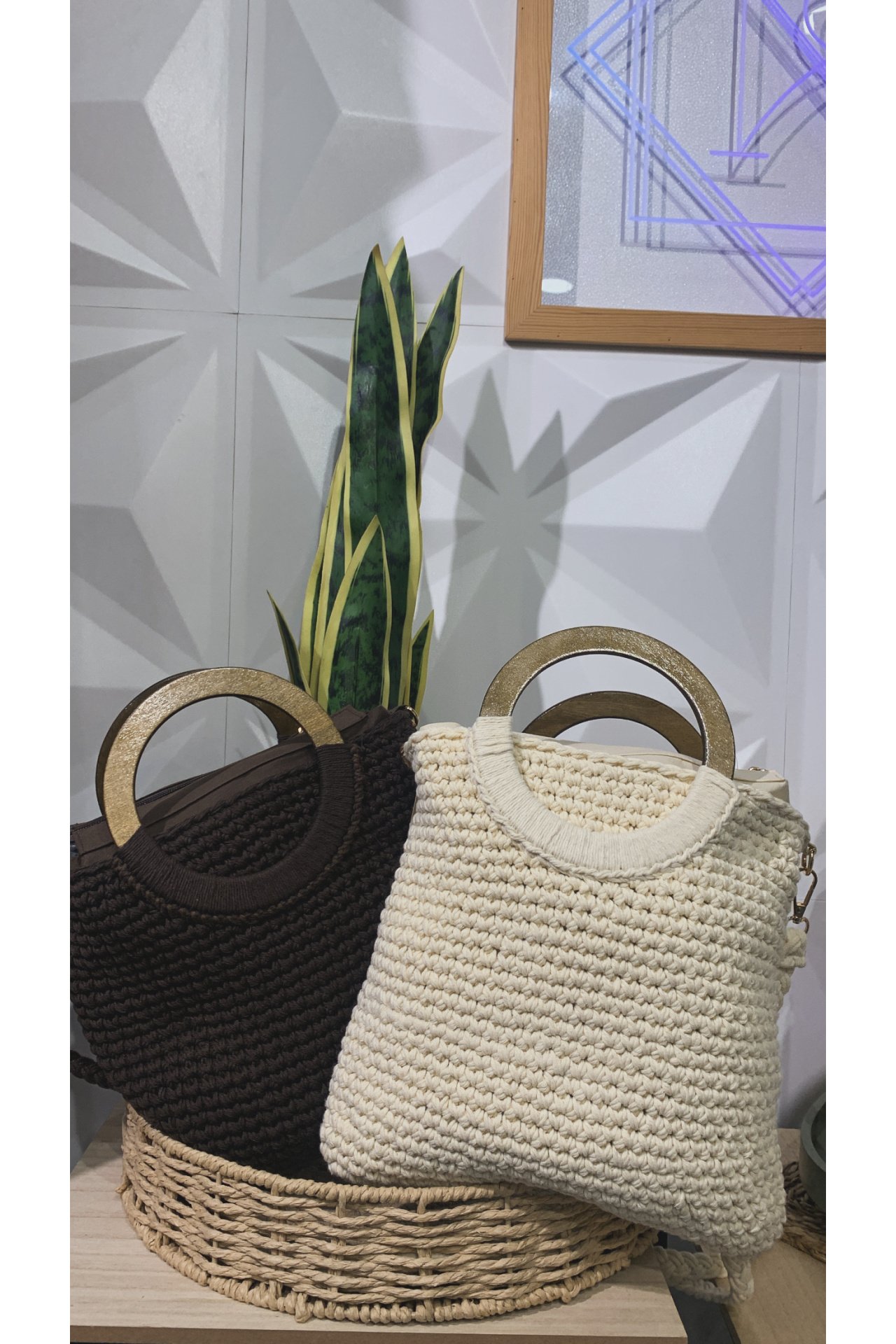 BOLSO CROCHET ASA MADERA