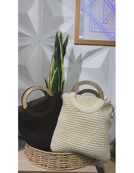 BOLSO CROCHET ASA MADERA