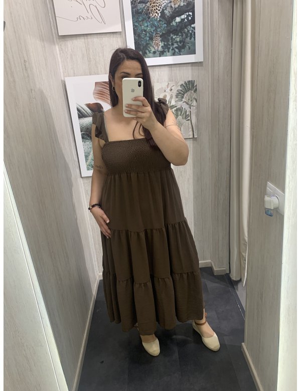VESTIDO VOLANTES NIDO DE ABEJA