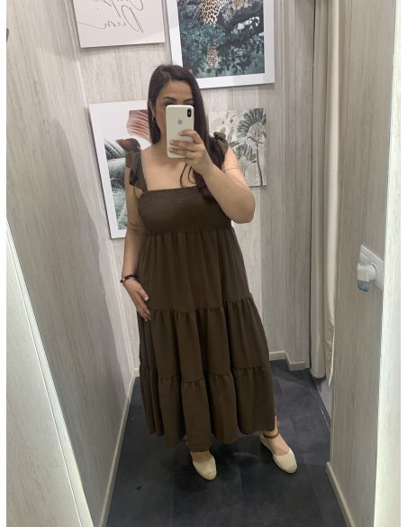 VESTIDO VOLANTES NIDO DE ABEJA