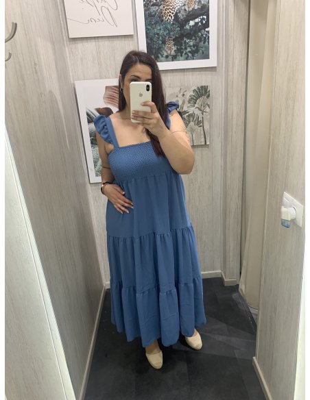 VESTIDO VOLANTES NIDO DE ABEJA