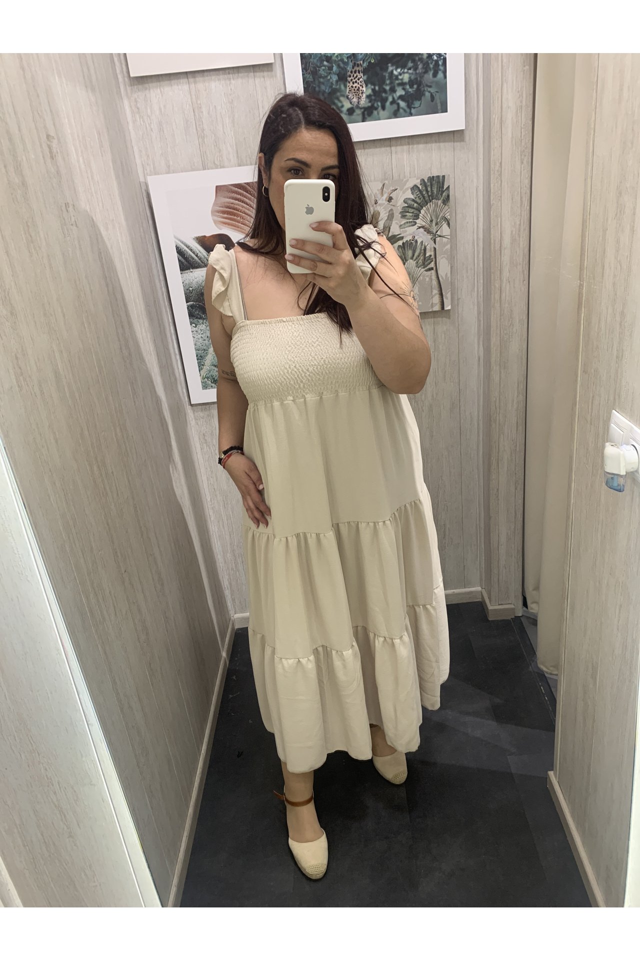 VESTIDO VOLANTES NIDO DE ABEJA
