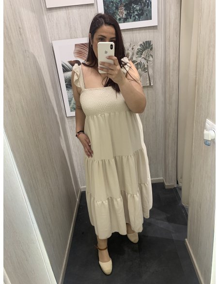 VESTIDO VOLANTES NIDO DE ABEJA
