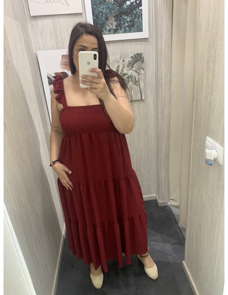 VESTIDO VOLANTES NIDO DE ABEJA
