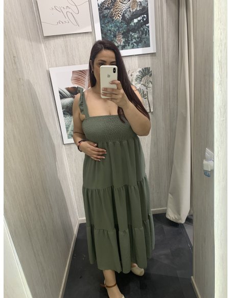 VESTIDO VOLANTES NIDO DE ABEJA