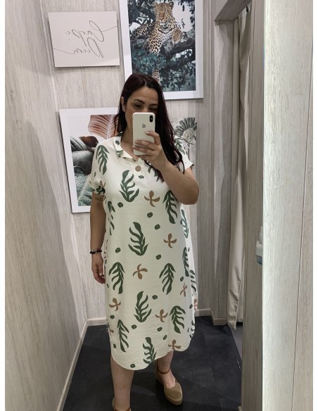 VESTIDO CORALES BOTONES