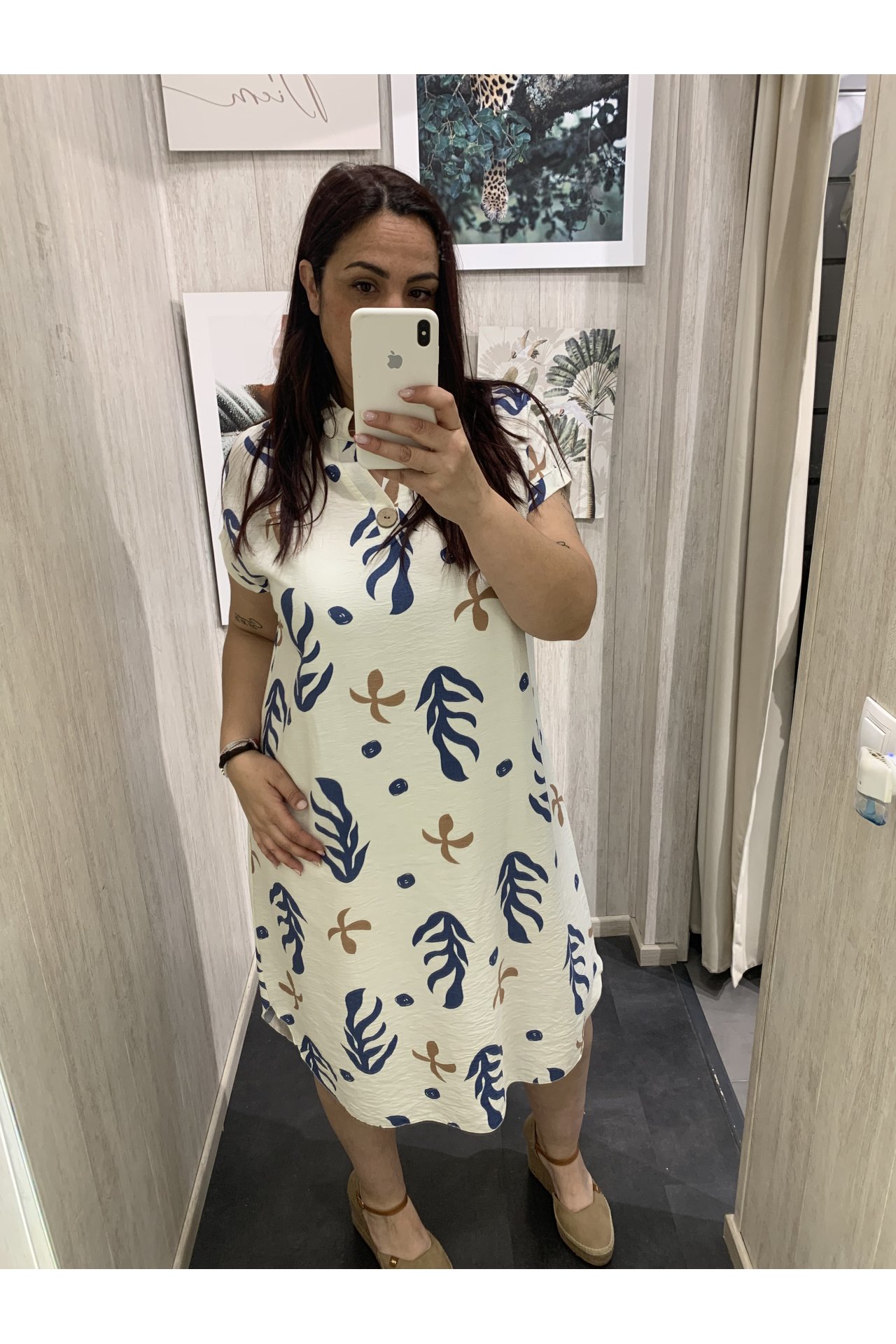 VESTIDO CORALES BOTONES