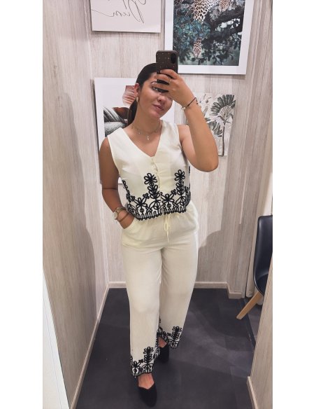 CONJUNTO BORDADO FLORES
