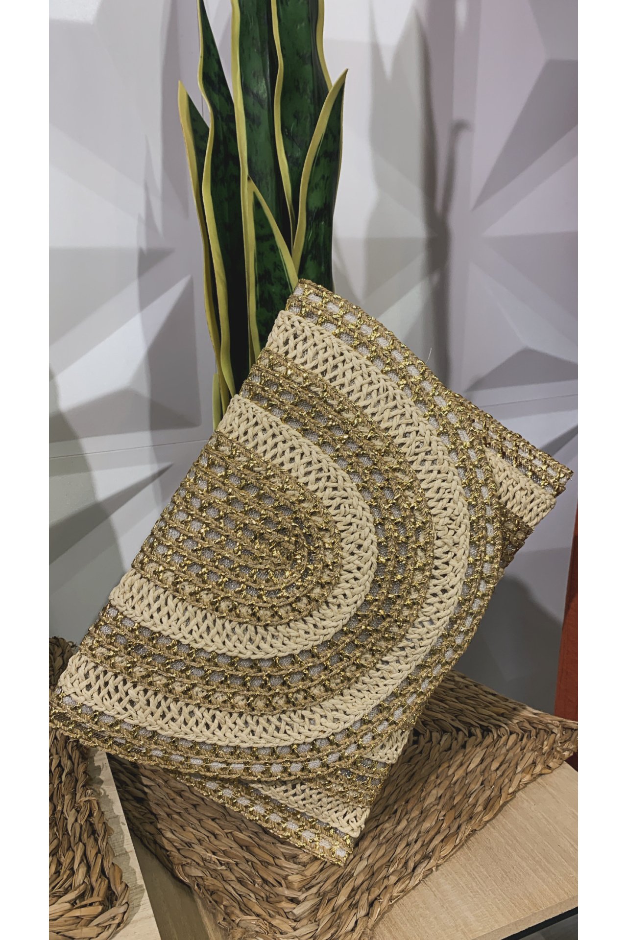 BOLSO RAFIA DORADO