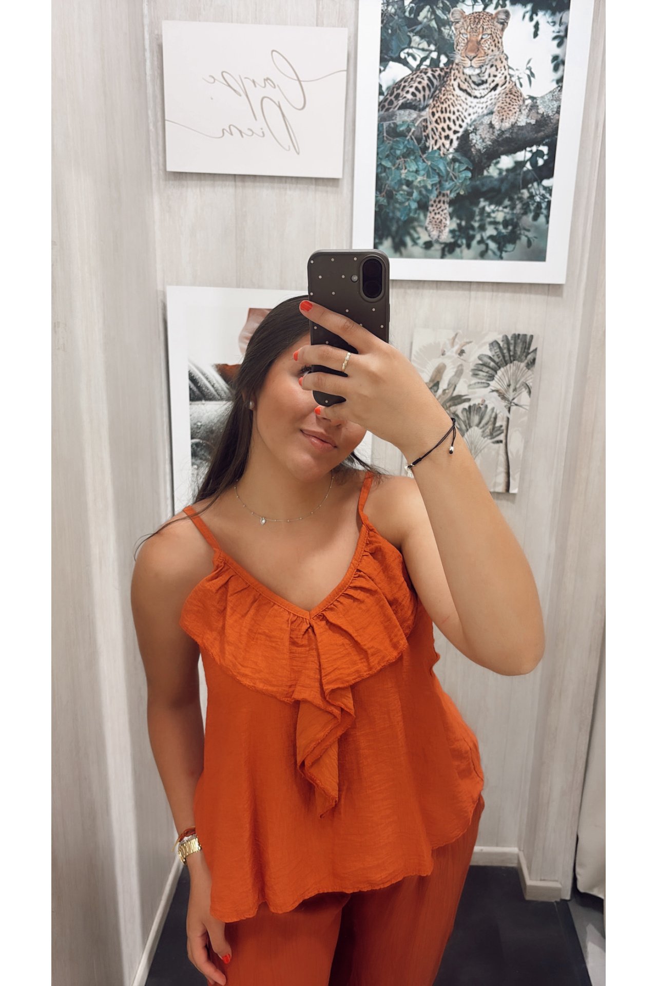 BLUSA LINO TIRANTES VOLANTE