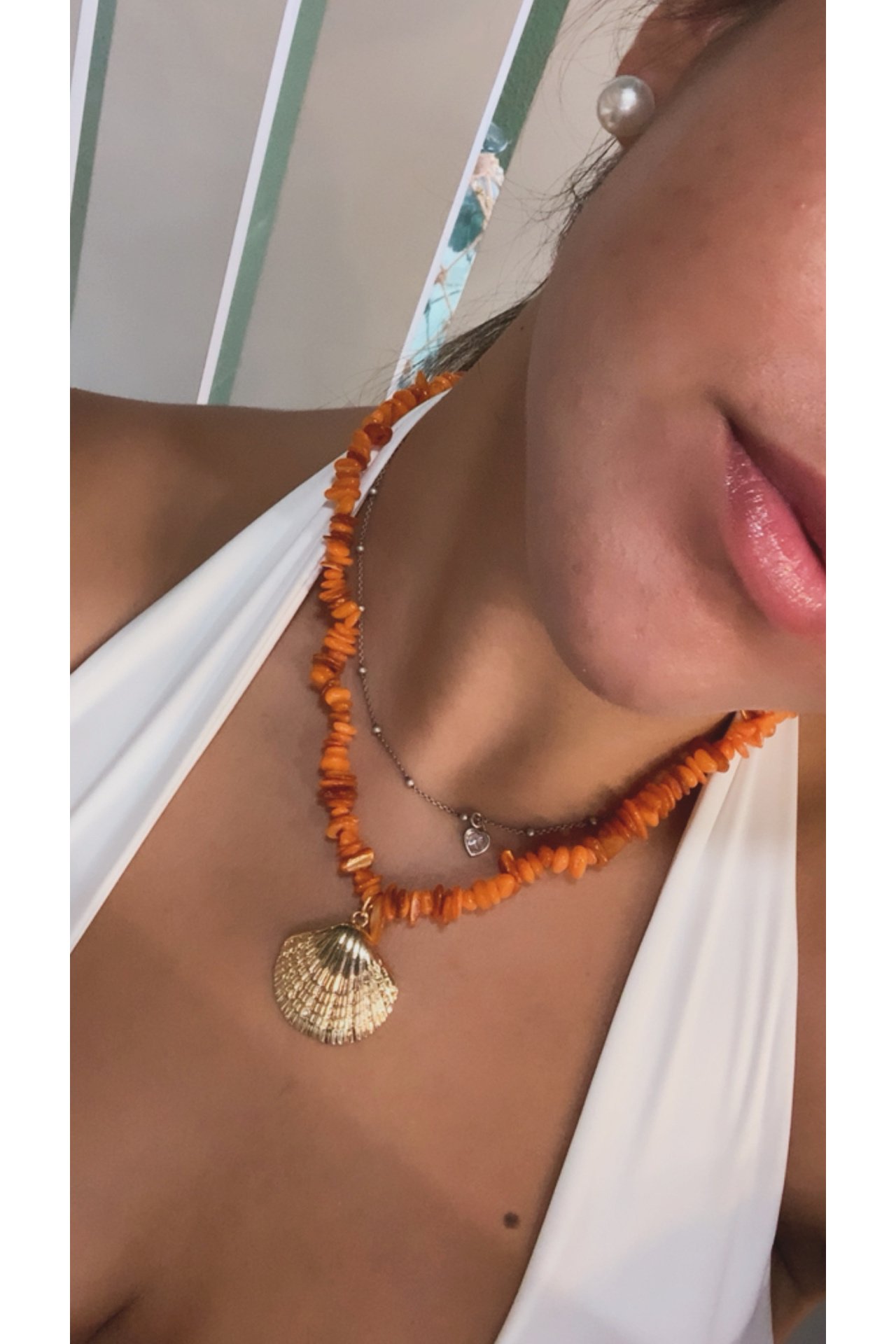 COLLAR CONCHA NARANJA
