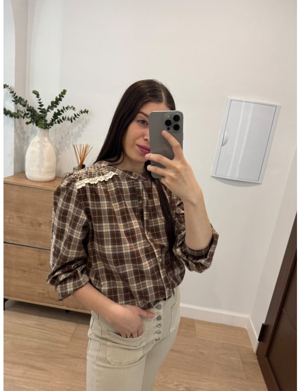 CAMISA CUADROS BORDADA