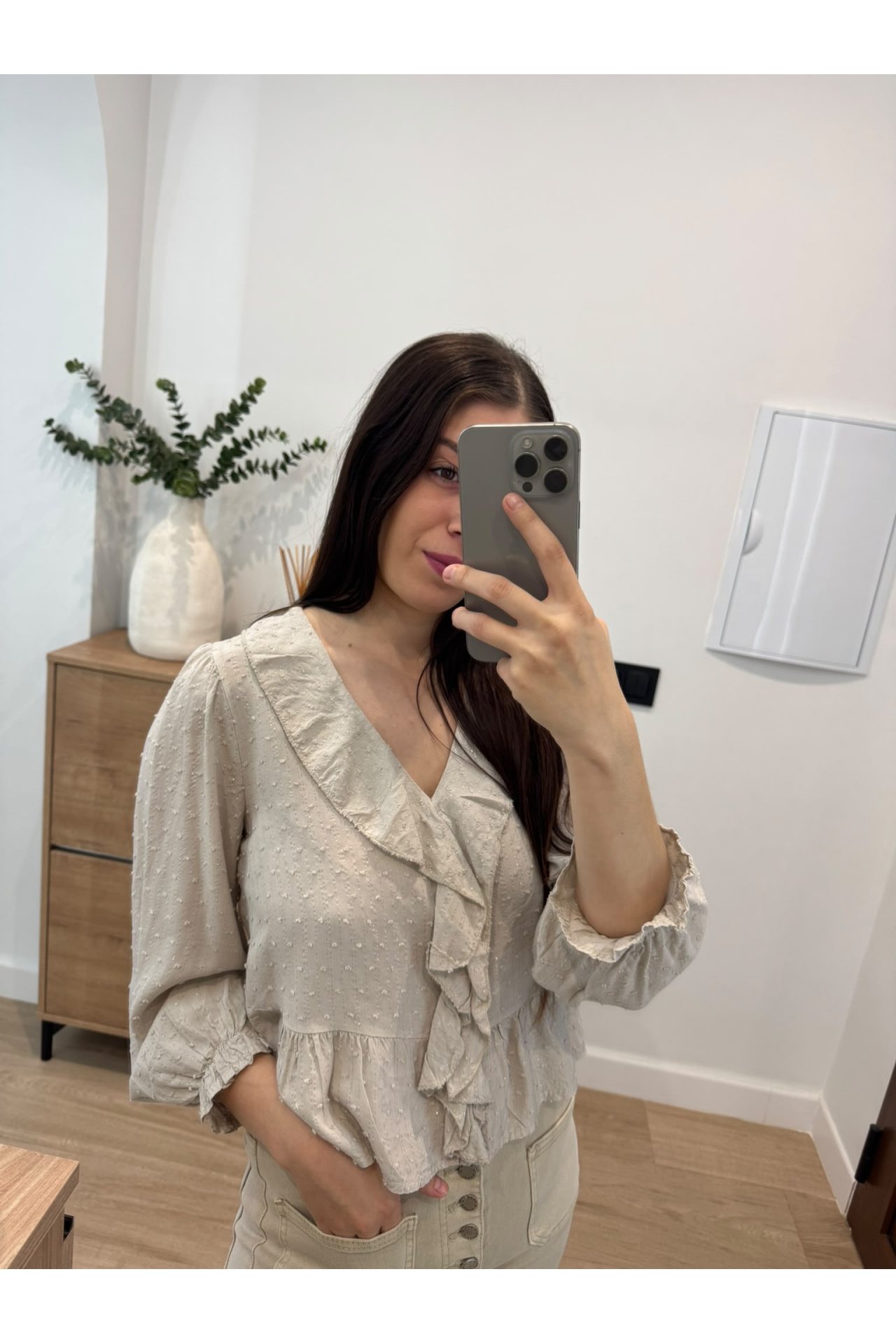 BLUSA BRILLO VOLANTE