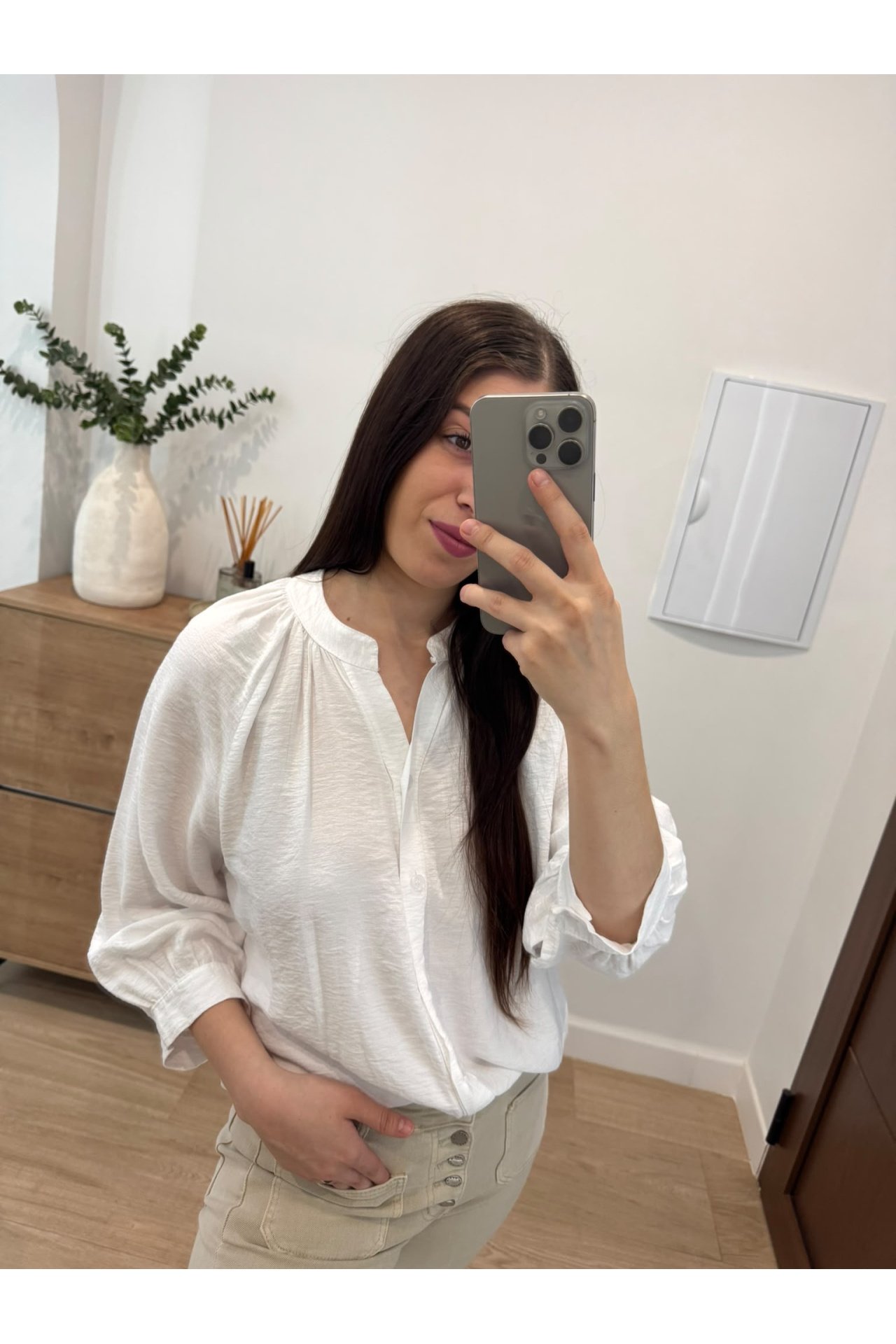 CAMISA ALGODÓN CUELLO REDONDO