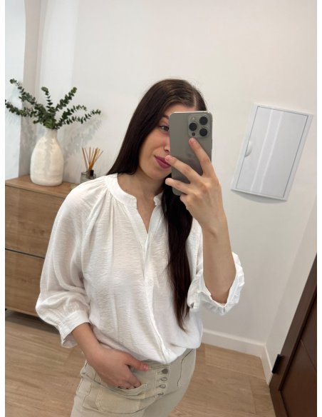 CAMISA ALGODÓN CUELLO REDONDO
