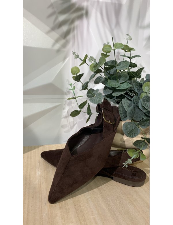 ZAPATO DESTALONADO MARRÓN ANTE